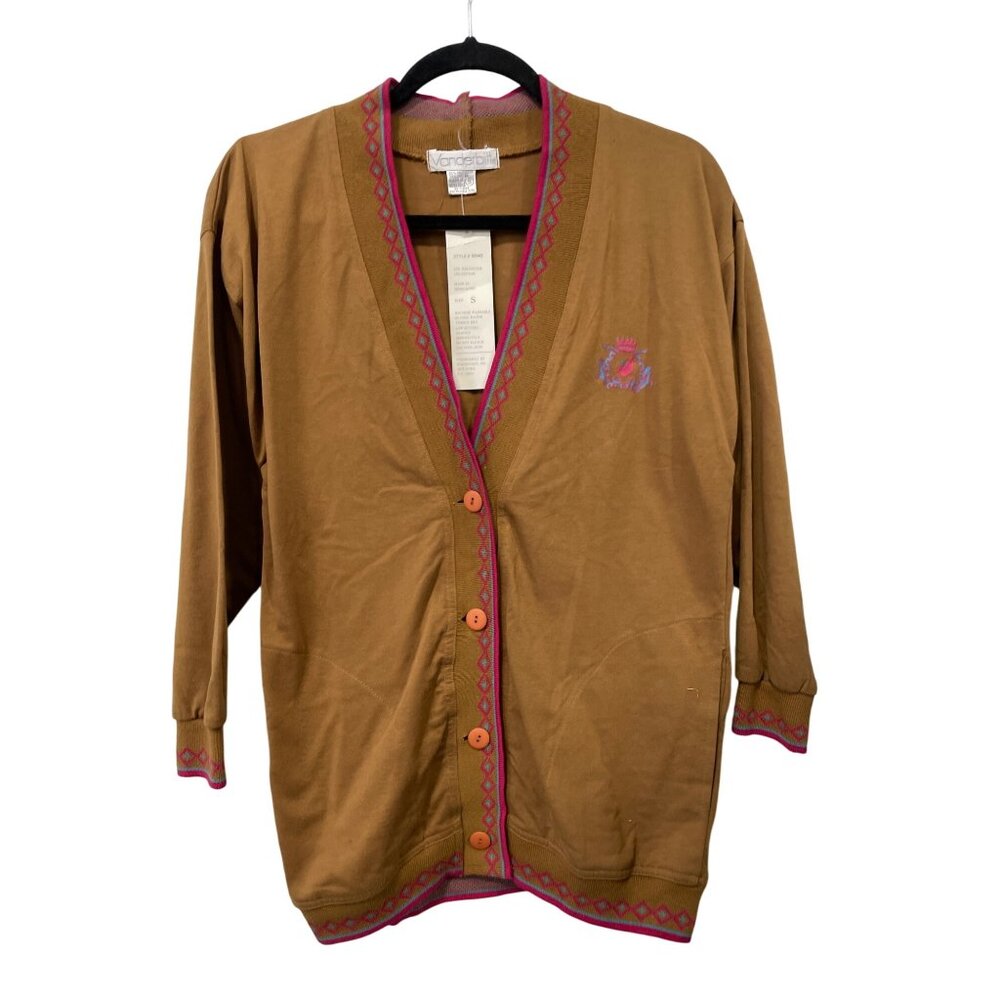 Vintage 90s Vanderbilt Button Front Cardigan Size Small 3/4 Sleeve Deadstock NEW